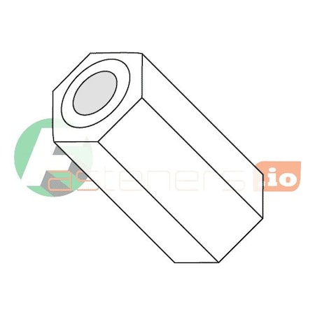 Newport Fasteners Hex Spacer, #1 Screw Size, Natural Nylon, 3/8 in Overall Lg, 0.072 in Inside Dia, 1000 PK 100601HSN
